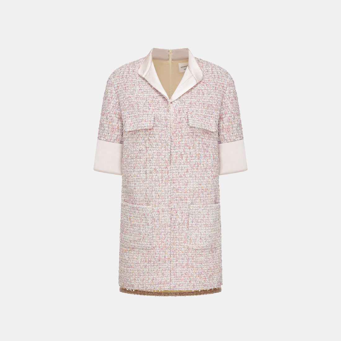 "Chelsea Tea Time" tweed faux two-piece dress—Sparkle.