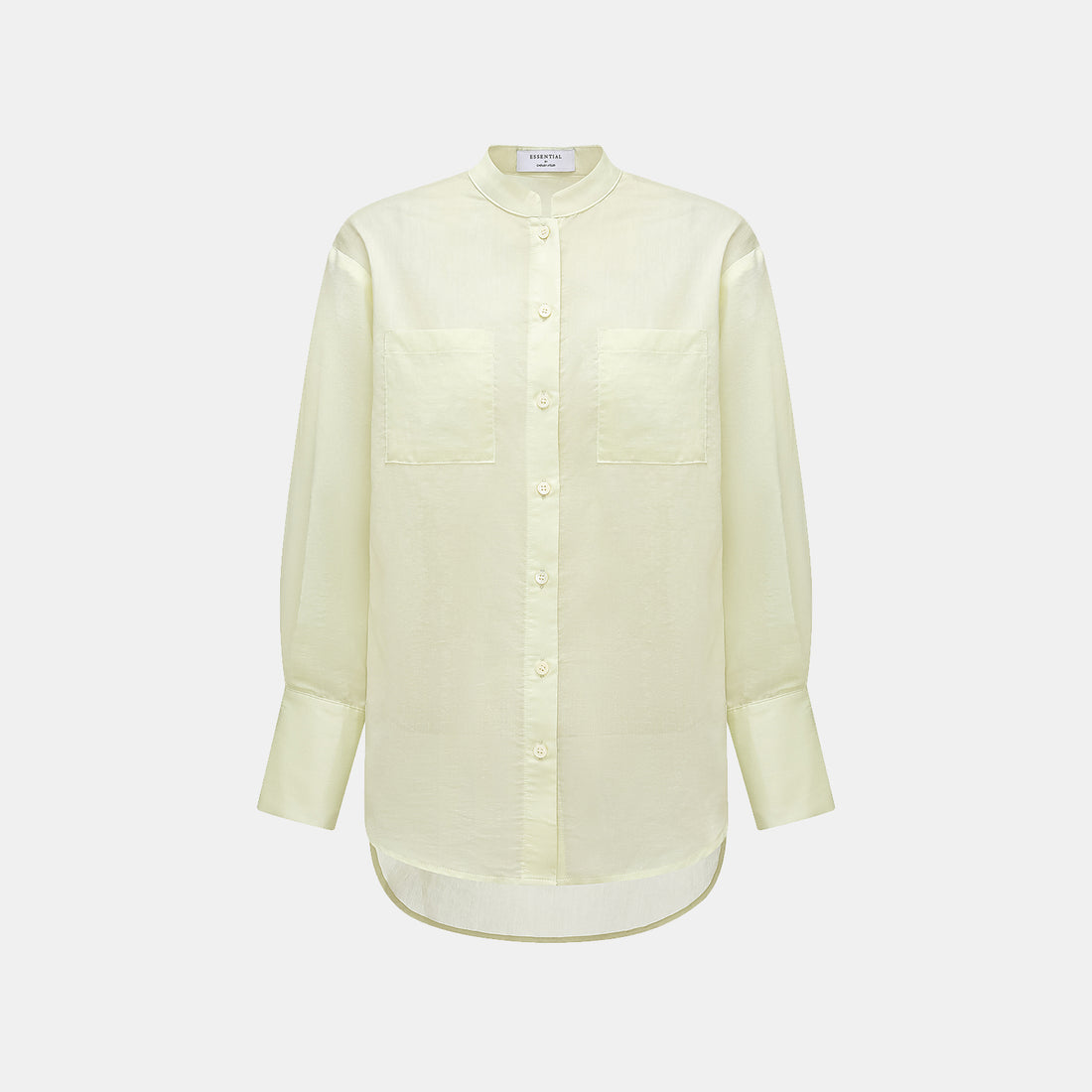 "Intellectual Moment" Tencel Satin Chiffon Oversized Shirt - Goose Yellow