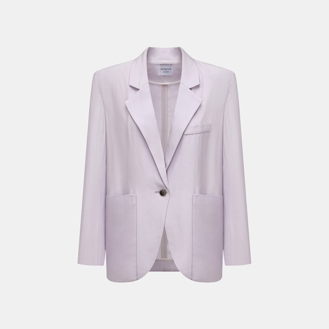 "Speak Sleek" Luxury Lightweight Linen Textured Acetate Oversized Suit Jacket—Lilac