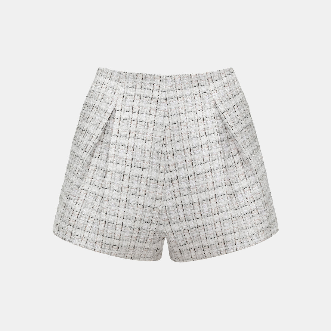 "Chelsea Citywalk." Tweed shorts—Blanc