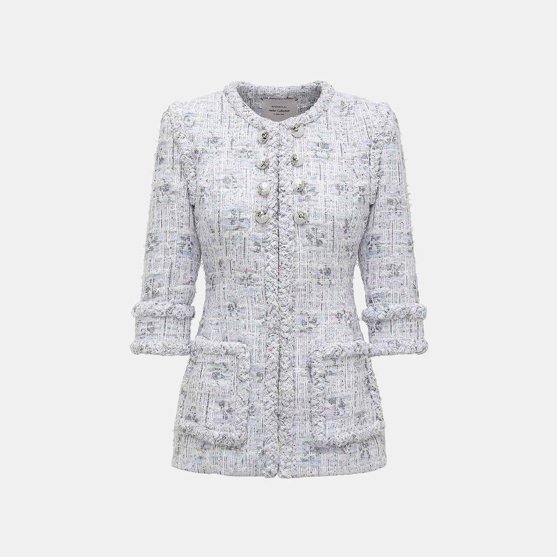 "Arcade of CherJoy Atelier." French summer light tweed high-end custom three-dimensional tailoring jacket