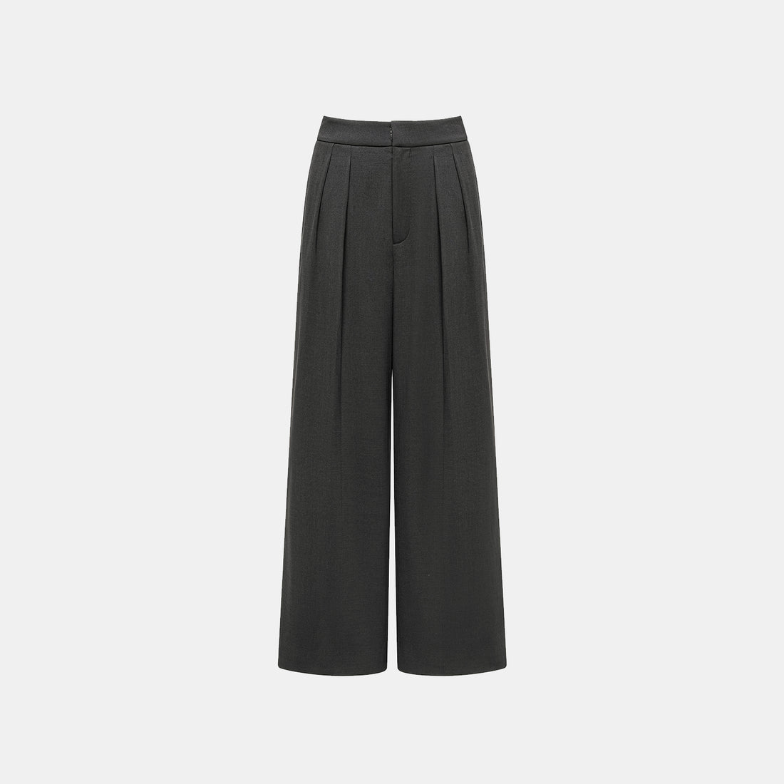 "Autumn Diary" Korean super stretch drape texture fabric special cut wide leg trousers - black