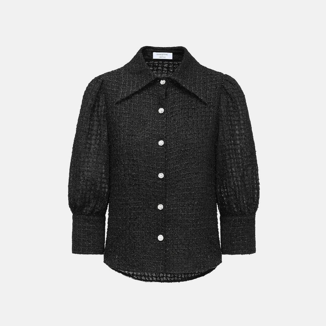 "Mayfair Datenight" Jacquard Lace Shirt—Midnight
