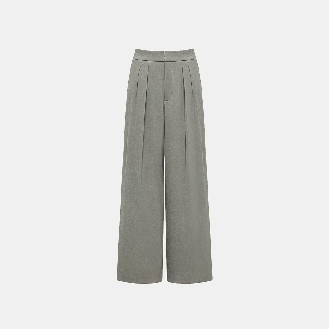 "Autumn Diary" Korean super stretch drape texture fabric special cut wide leg trousers - gray