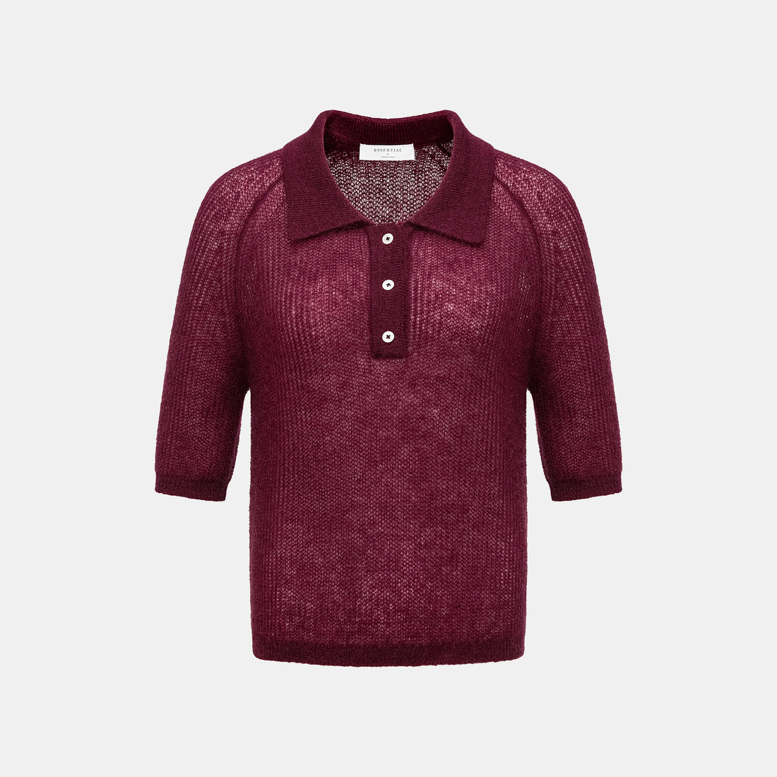 Autumn Diary Superfine Knit 3/4 Sleeve Top — Burgundy