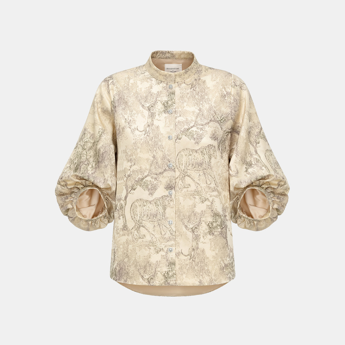 "Imperial Garden Teatime" fil coupé silk wool shirt - green