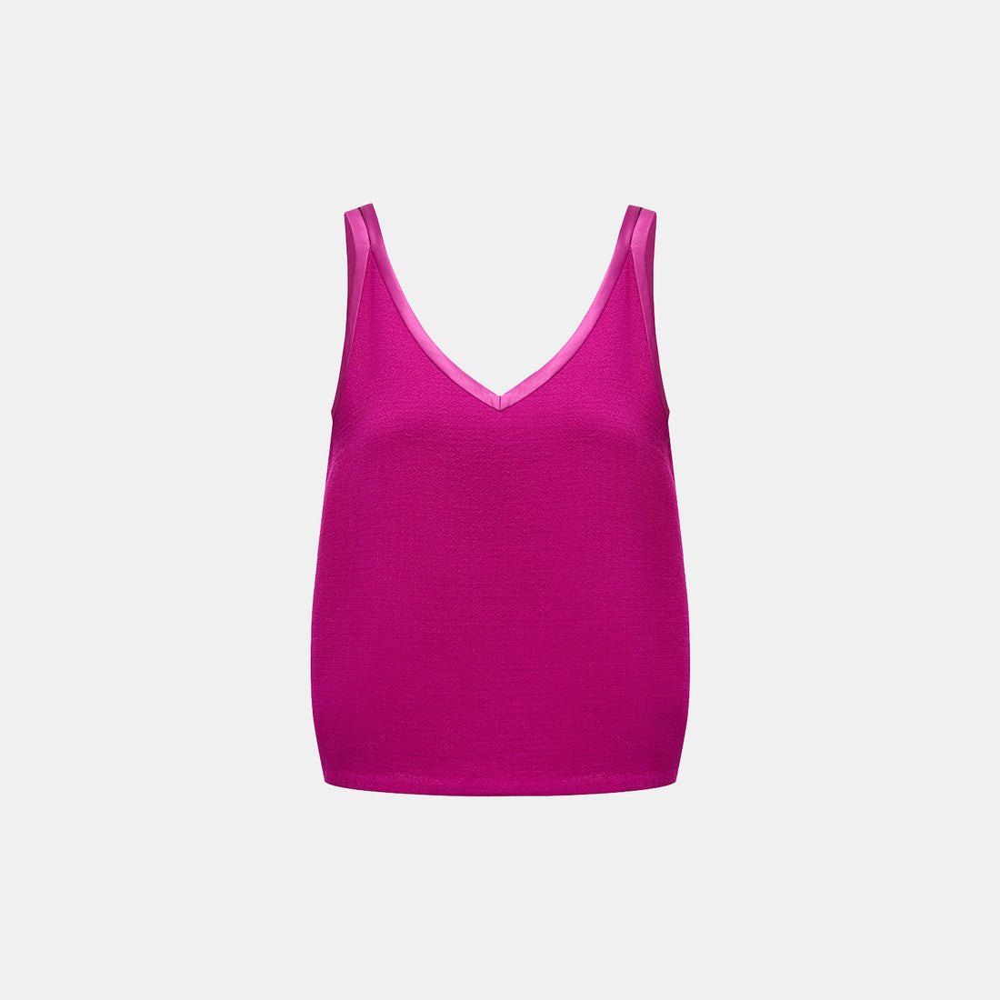 "The Top" British double-faced crepe vest - Fuchsia