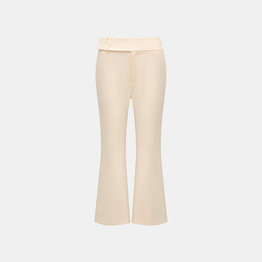 "Weekend at Monaco." Italian textured fabric 9-point flared pants—Beige