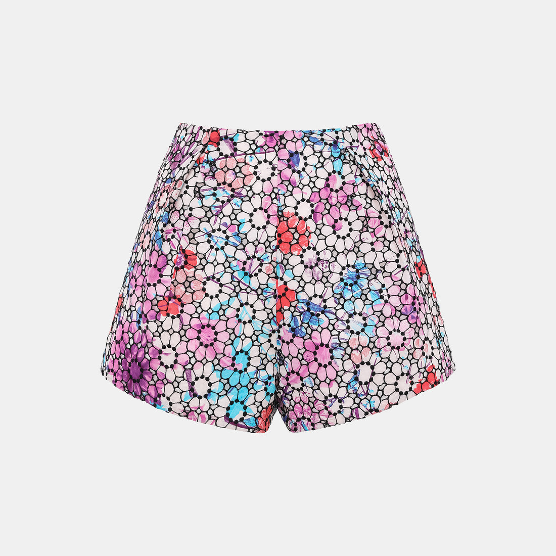 "Brunch in Provence" Italian ink lace shorts - Lavender Reverie