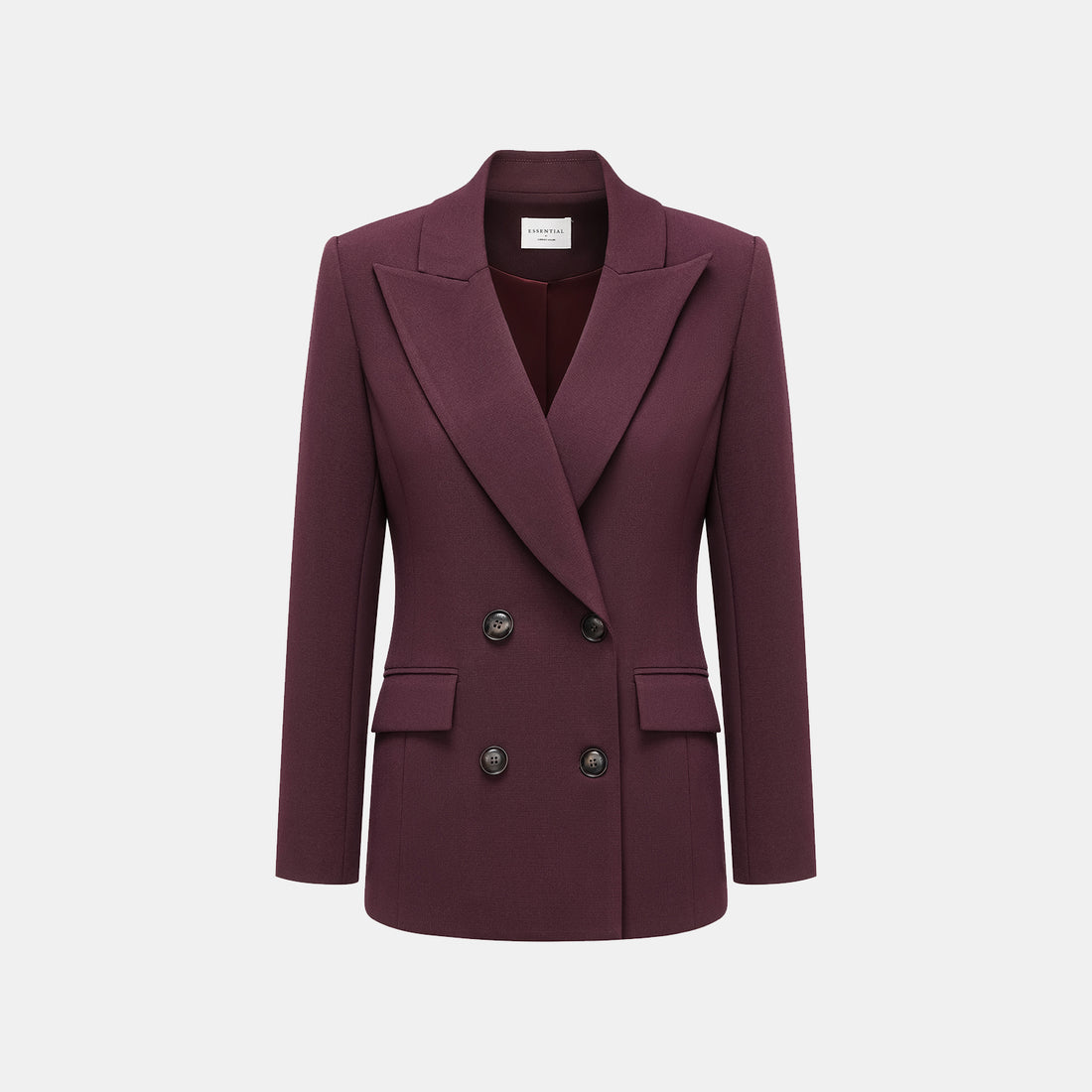 "Westminster Weekdays" Luxury hemp acetate double-breasted blazer - Pinot noir