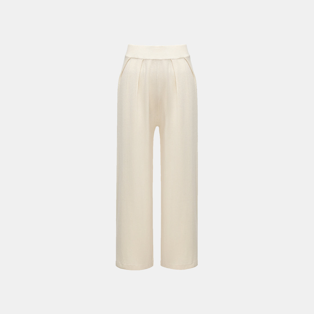 "Spring diary." Silk Cashmere knitted three-dimensional pleated wide-leg pants—Ivory