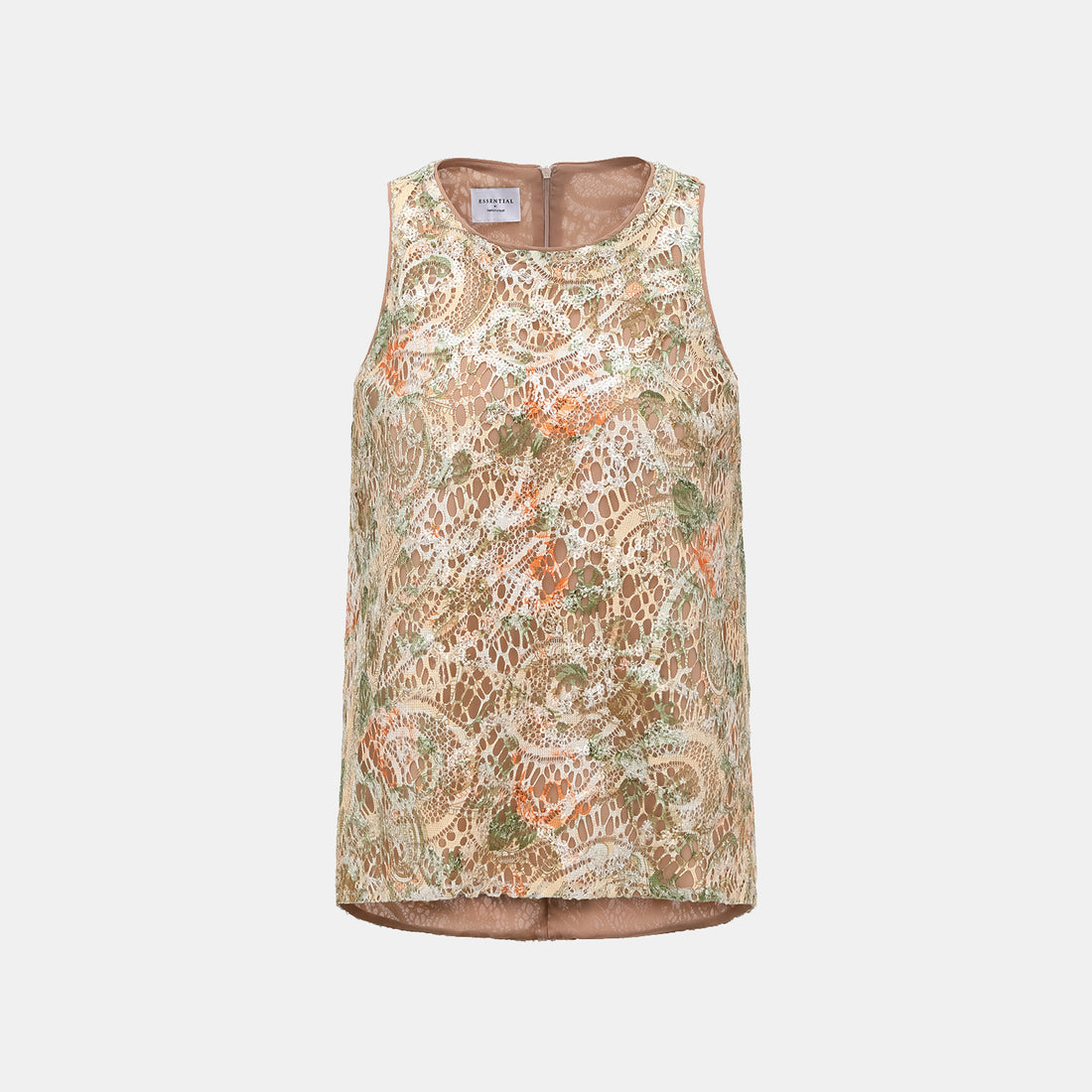 "Imperial Garden Teatime" Italian luxury embroidered lace vest - Teatime