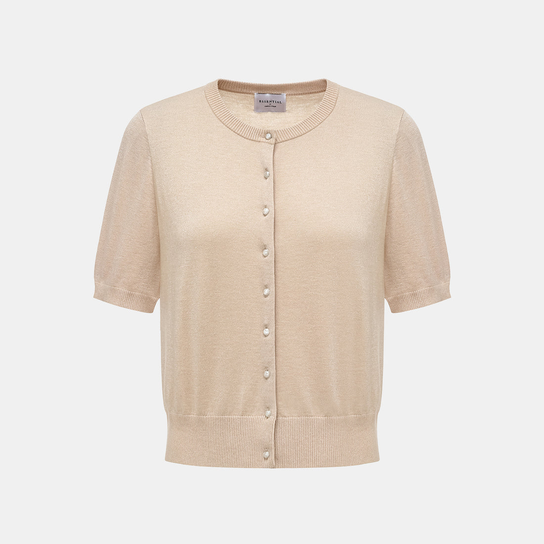 "Summer Diary" Cool Triacetate Cashmere Knit Short Sleeve Cardigan—CALM