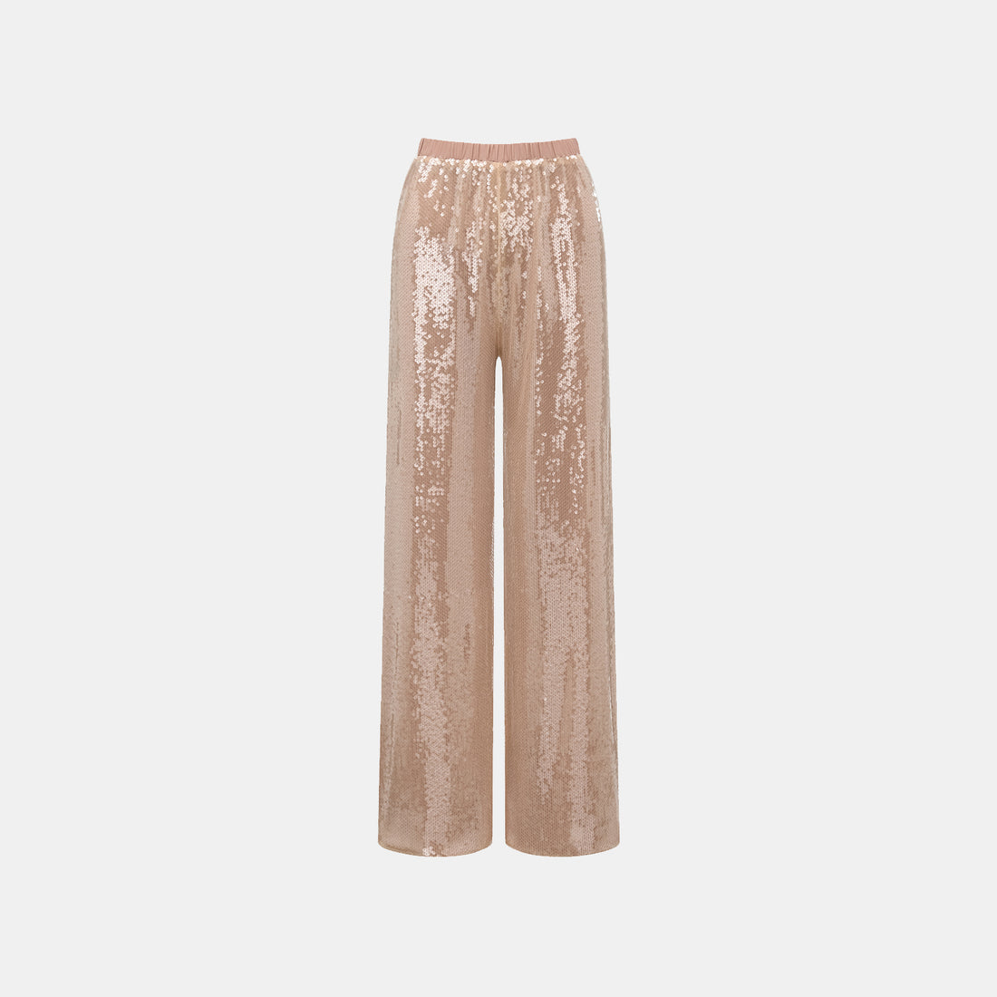 “Daytime Party.” Shimmering wide-leg trousers