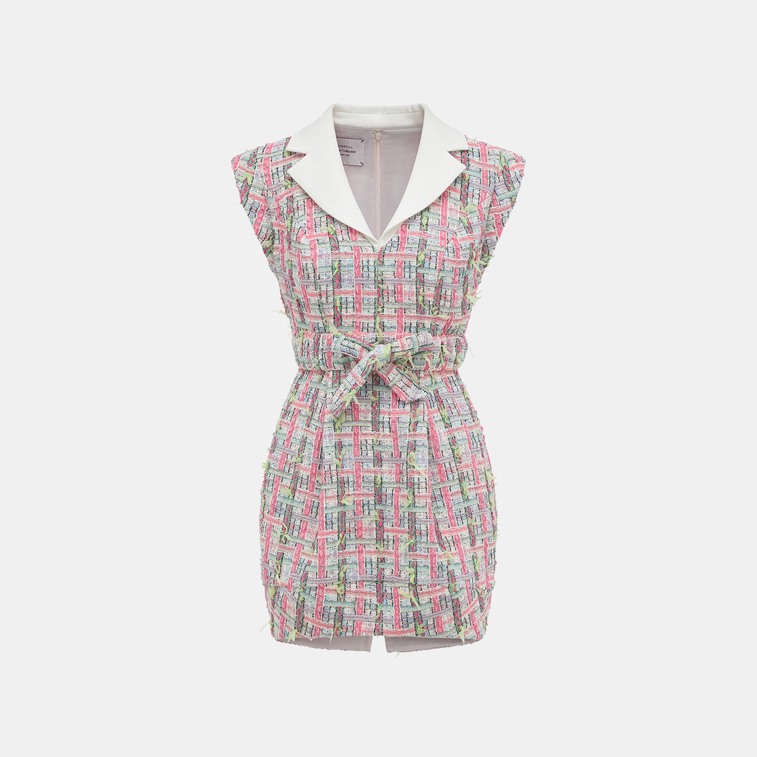 "Arcade of CherJoy Atelier." French summer light tweed patchwork waist dress