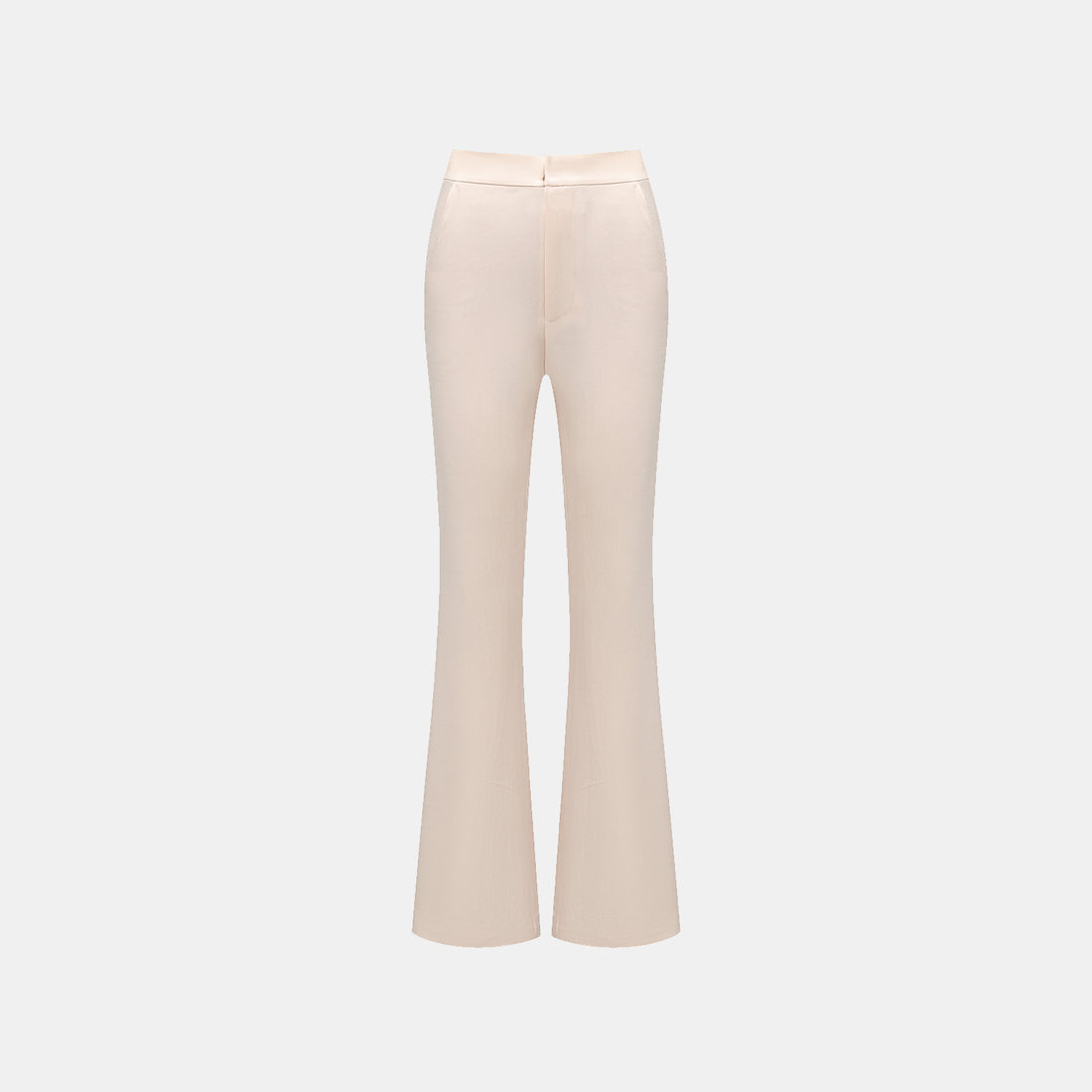 "Weekend at Monaco." Special bamboo texture acetate casual flared pants - Ivory