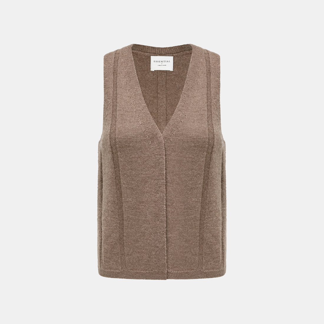 “Autumn Diary” 100%Cashmere V領背心—Earl Gray