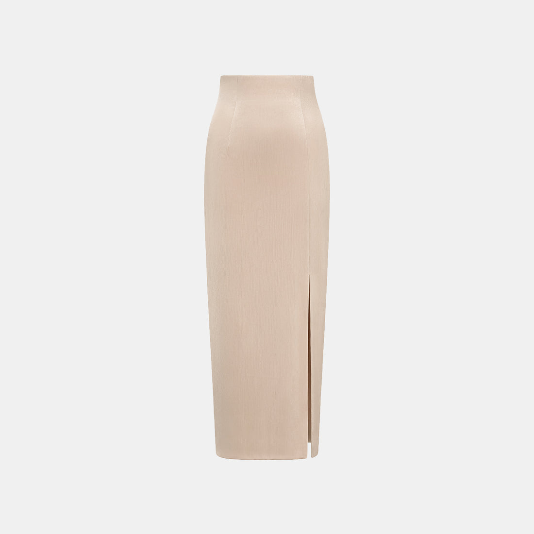 "Easy Go Chic" Korean Pleated Fabric Pencil Skirt - Nude Gold