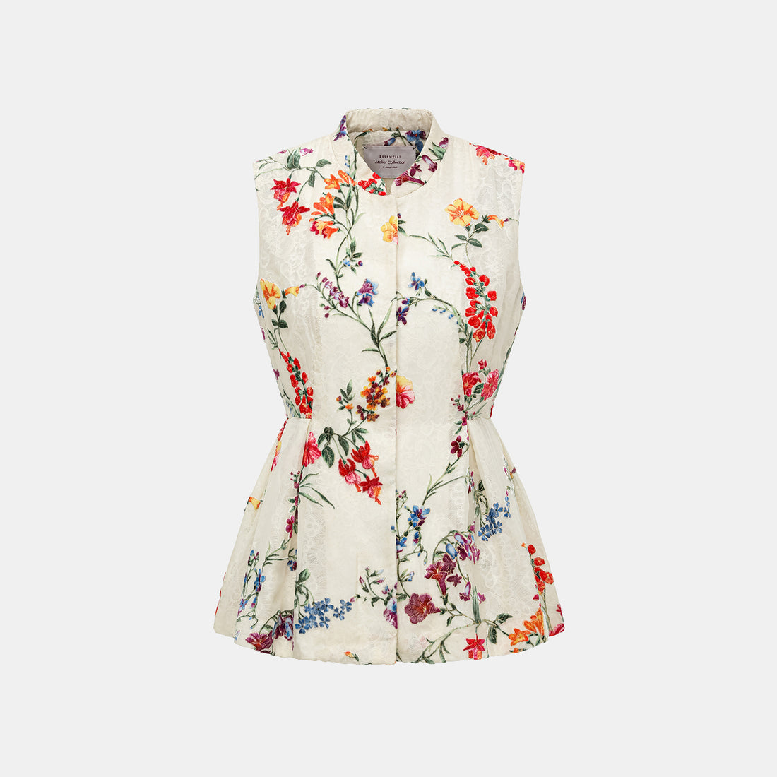 "Tops" Italian high-end velvet art hand-painted gold-painted light Chinese three-dimensional tailoring top - Xiaochun Flower Banquet