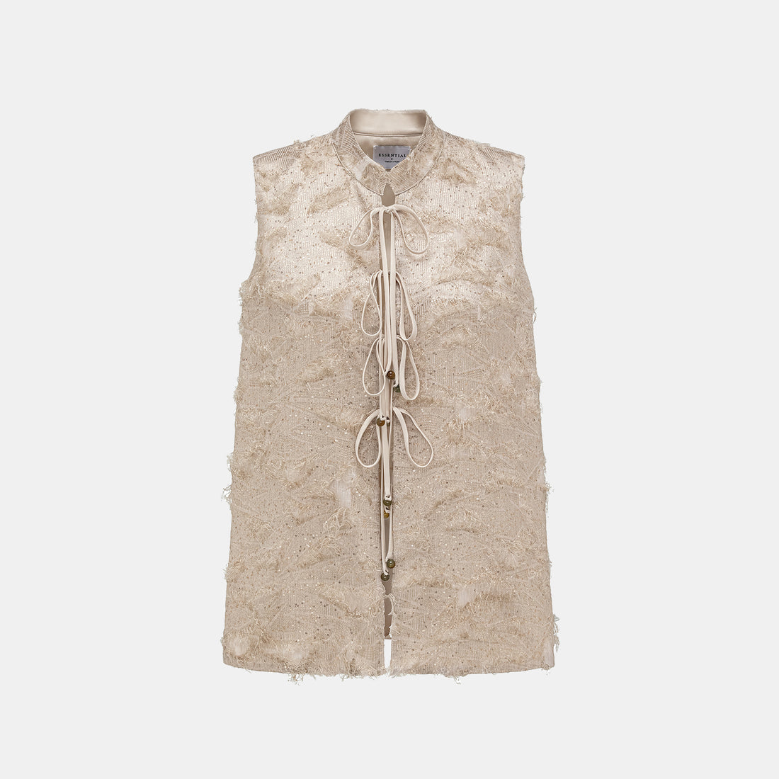 "Imperial Garden Teatime." Italian feather embroidery tassel craft light Chinese style vest - Muyu