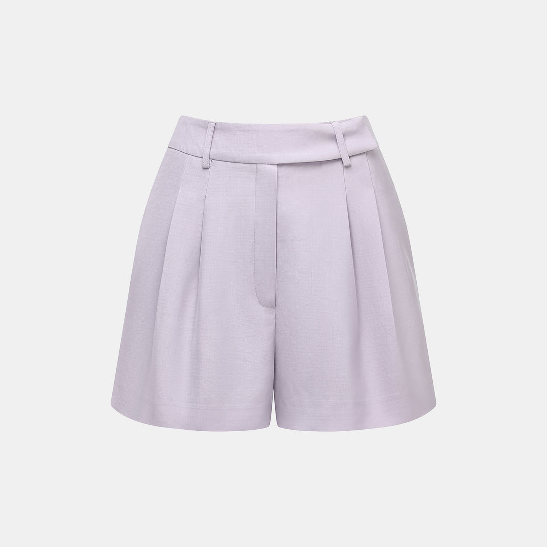 "Speak Sleek" Luxe Lightweight Hemp Textured Acetate Shorts—Lilac