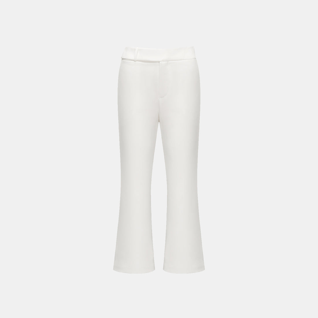 "Autumn Diary" Pearl Acetate Satin Cropped Flared Pants - White