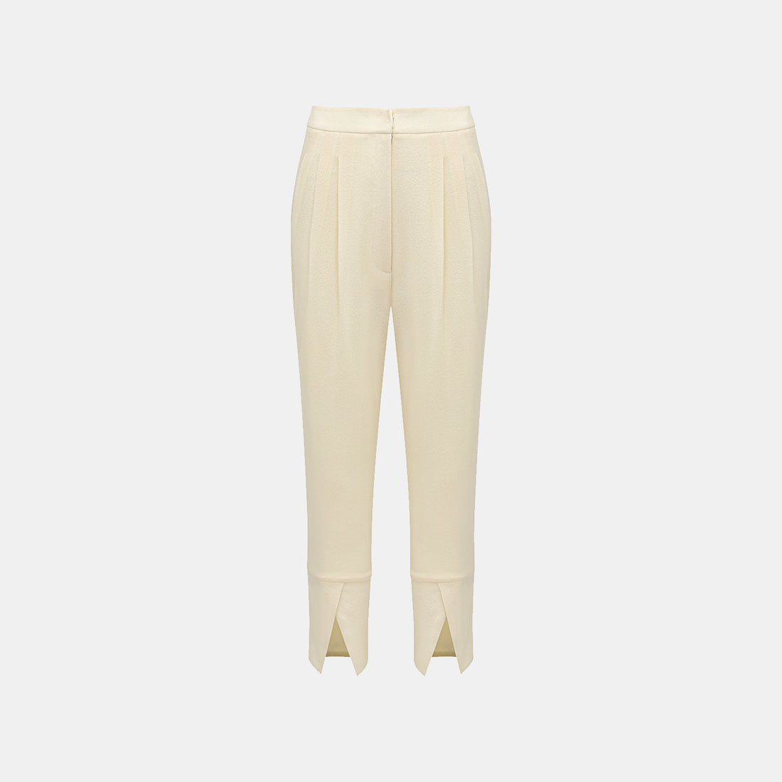"The Top" British top crepe cropped trousers—Beige