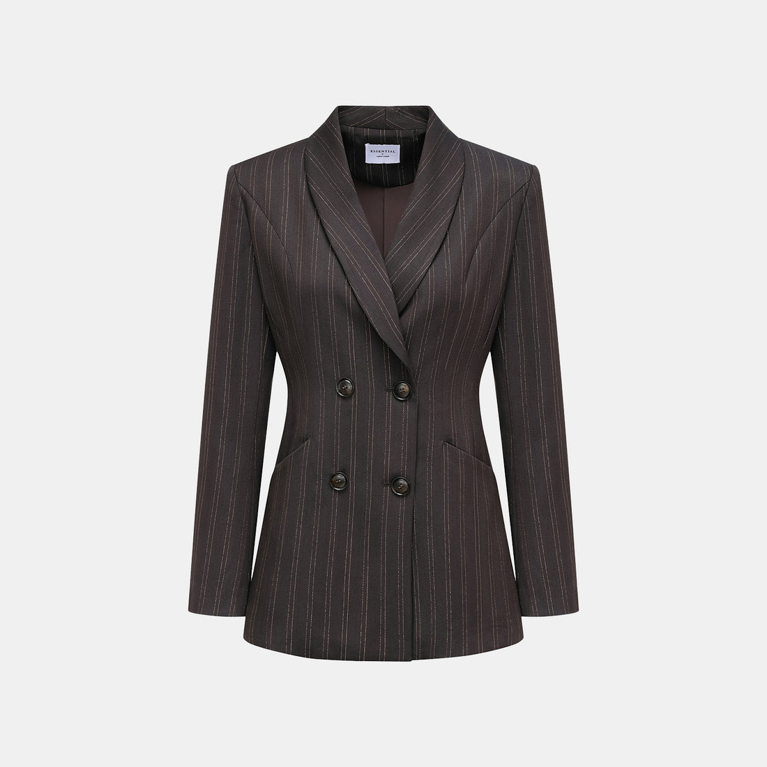 "Speak Sleek." Italian gold weaving craft straight three-dimensional tailoring suit jacket—Ink