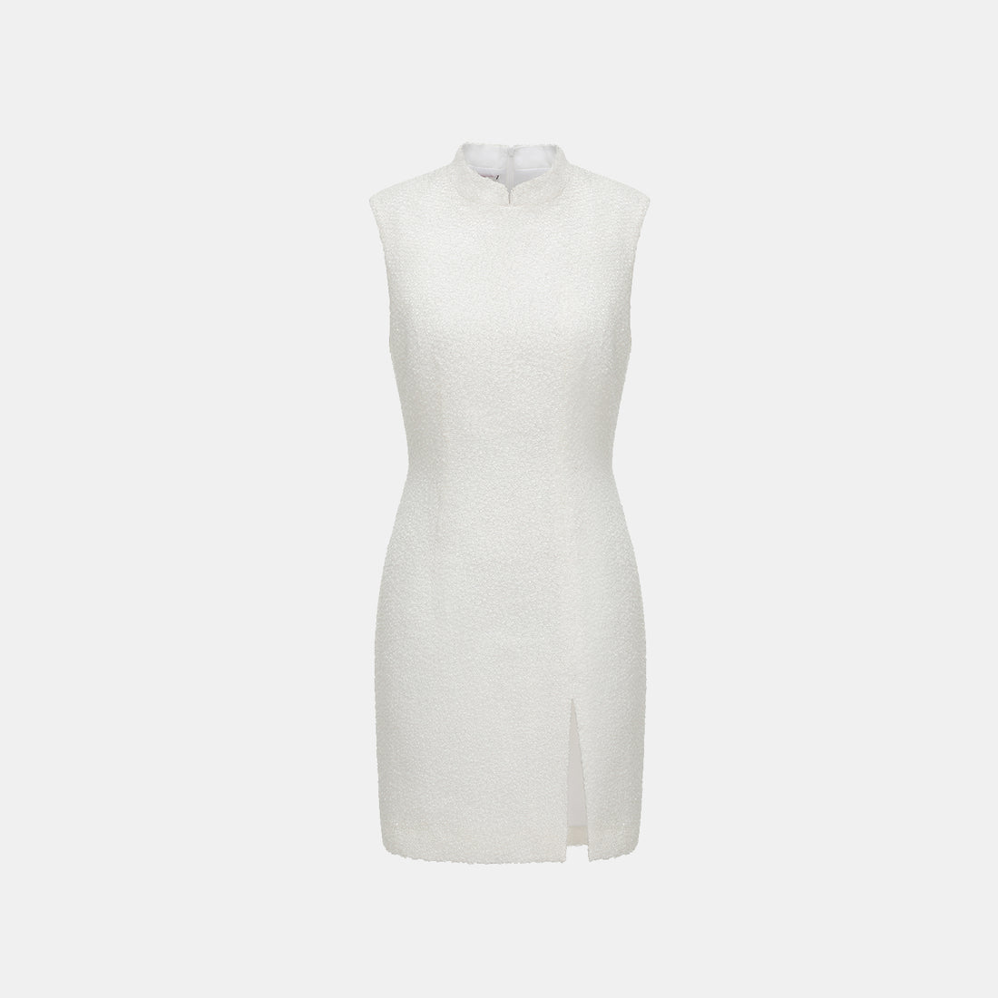 Italian special craft tweed three-dimensional tailoring fit cheongsam dress