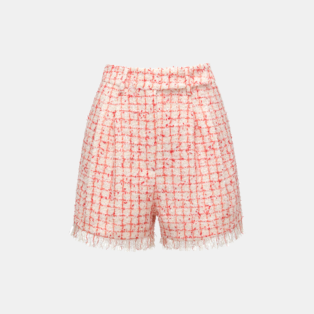 "Chelsea tea time" Tweed Shorts—Peach Parfait