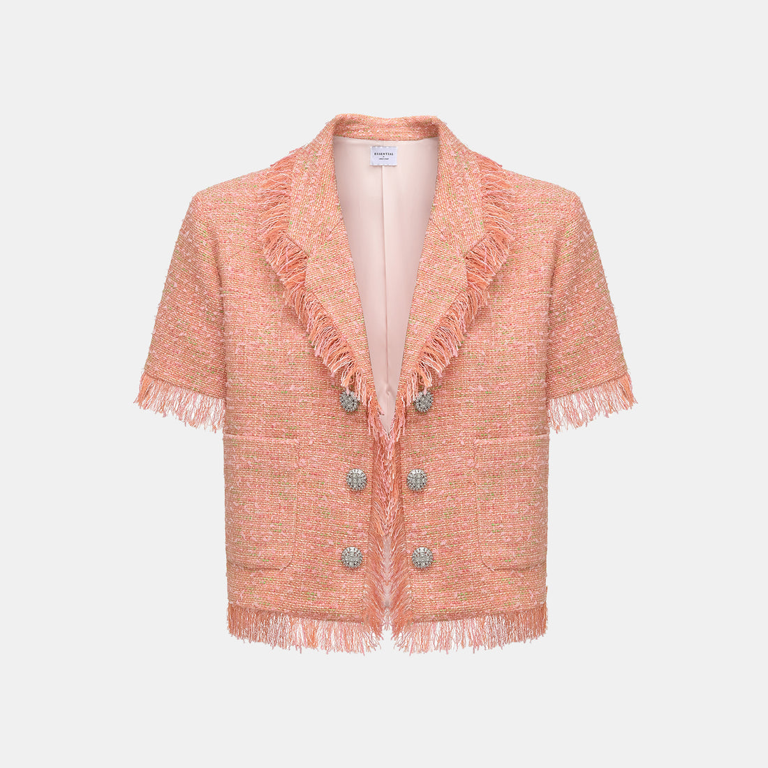 "Chelsea tea time" tweed short-sleeved jacket—Summer Berry Delight
