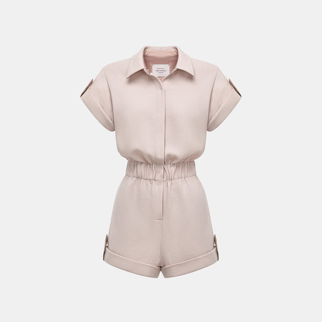 "The Top" British top double-faced crepe jumpsuit - Taupe