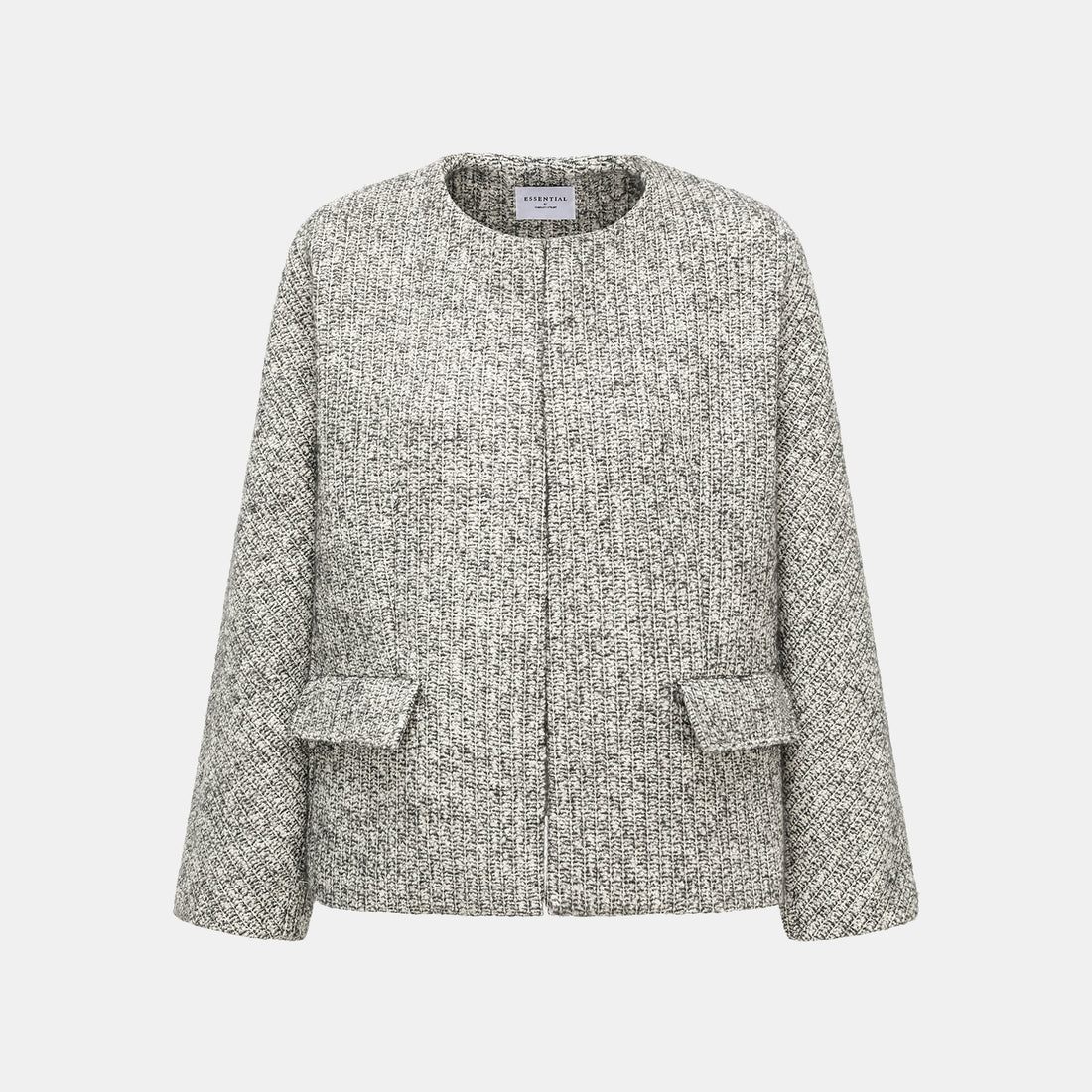 "Chelsea Citywalk." Tweed Oversized Jacket—Ashen Radiance