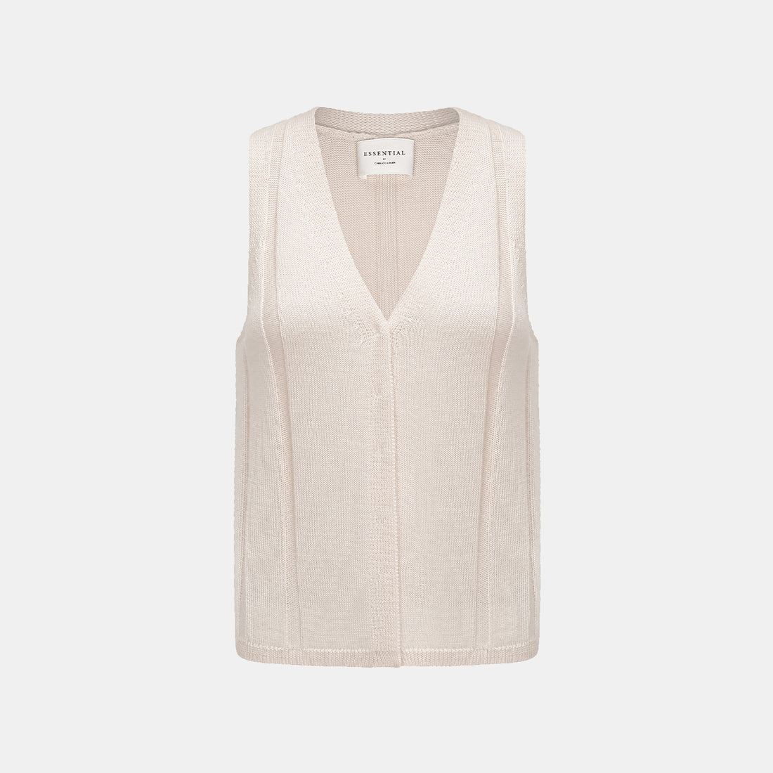 “Autumn Diary” 100% Cashmere V-Neck Tank Top—Rose Water