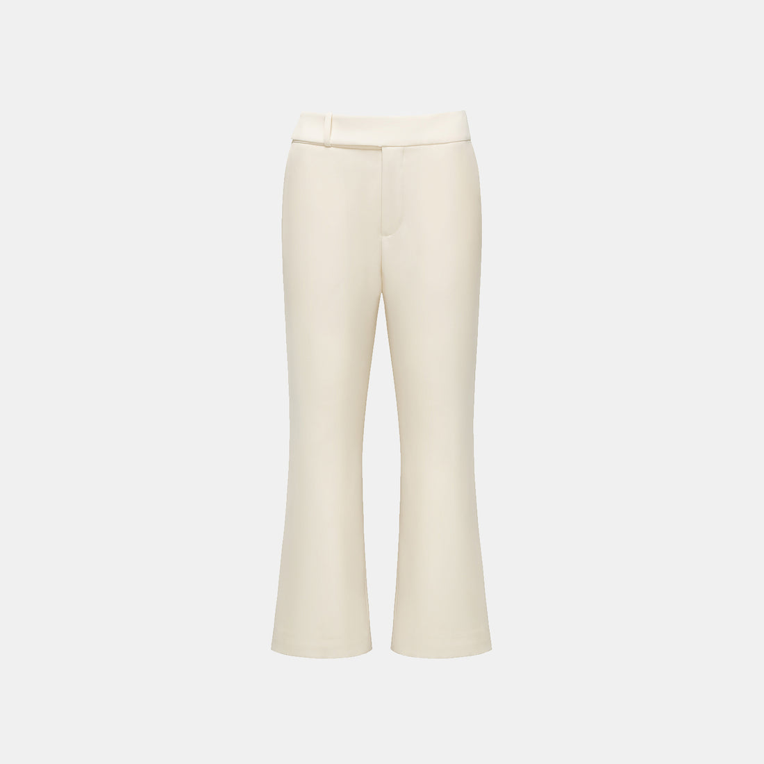 "Autumn Diary" Pearl Acetate Satin Cropped Flared Pants - Off-White
