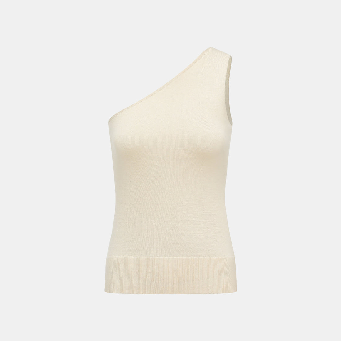 "Autumn Diary" 100% Cashmere Off-shoulder Top—Milk