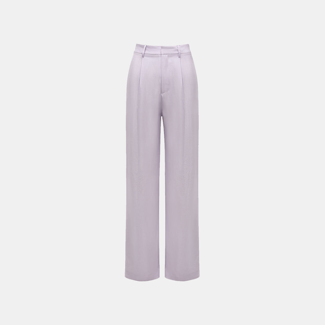 "Speak Sleek" Luxury Lightweight Linen Textured Acetate Three-Dimensional Tailored Wide Pants—Lilac