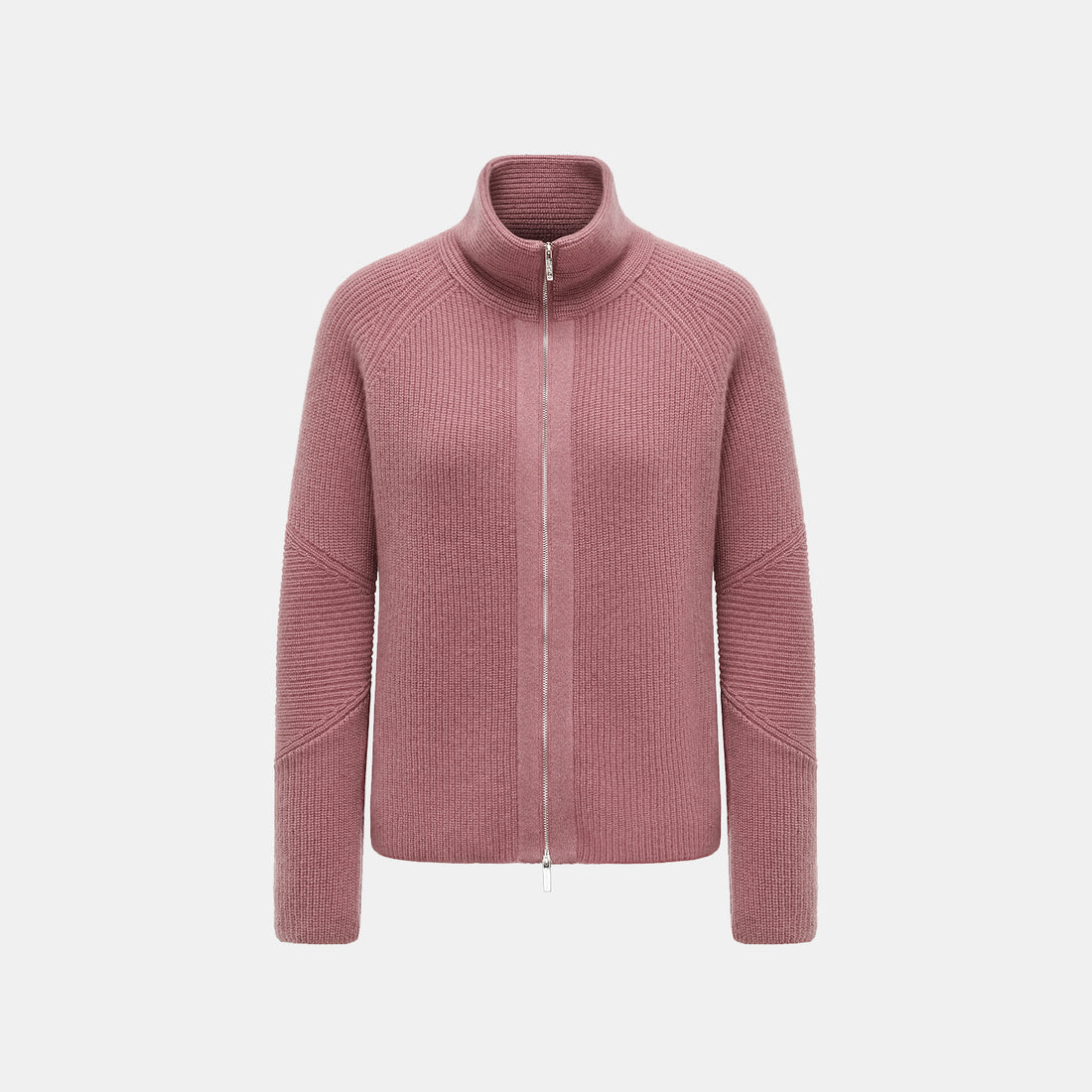 "Winter Diary" 100% Cashmere High Neck Panelled Jacket - Strawberry Macaron