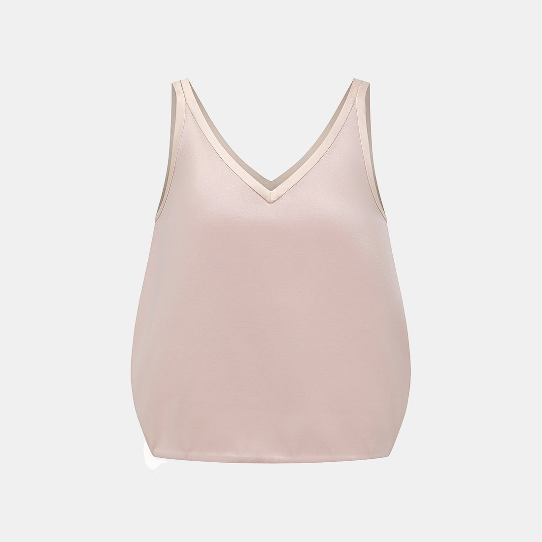 "Weekend at Monaco." Heavy Satin Panelled Tank Top — Pink
