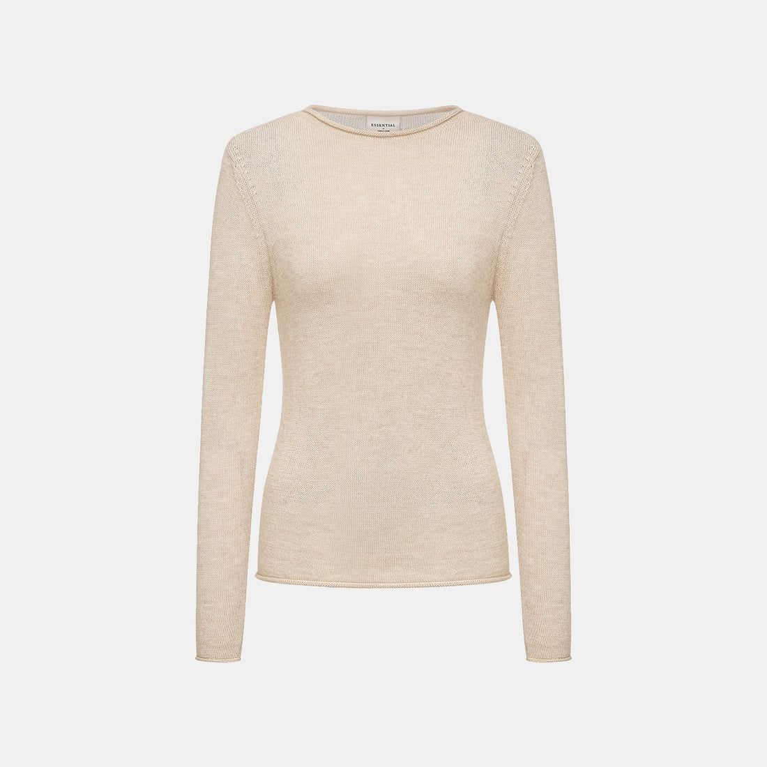 "Winter Diary" Silk Cashmere Basic Top - Beige