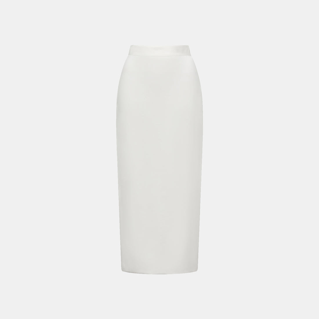 "Intellectual Moment" Tencel Satin Chiffon Pencil Skirt - Simple White