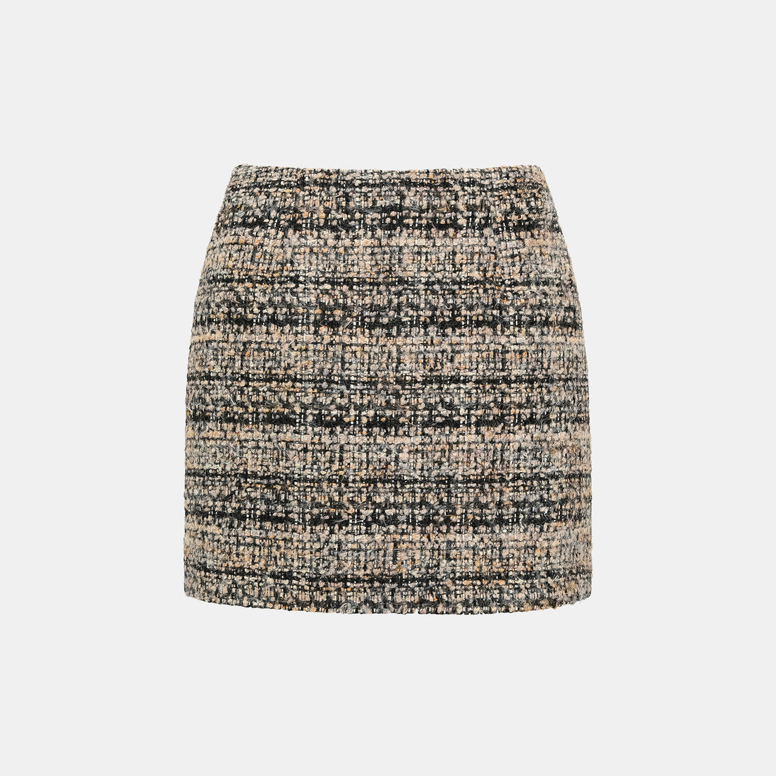 “Knightsbridge citywalk.” Tweed Skirt - Camel/Black