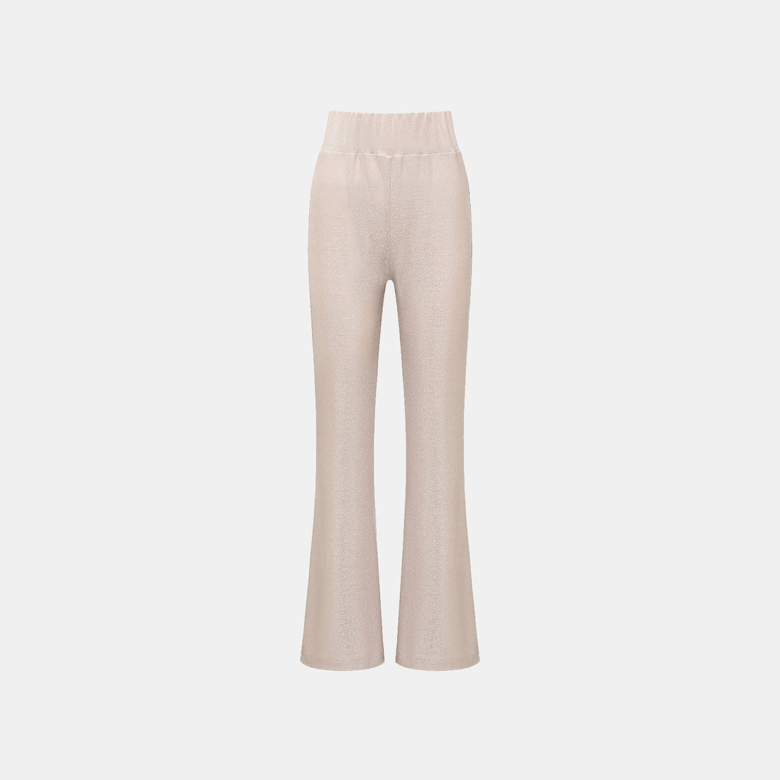 "Easy-go Chic" Silver Weave Elastic Fit Flare Pants—Pink