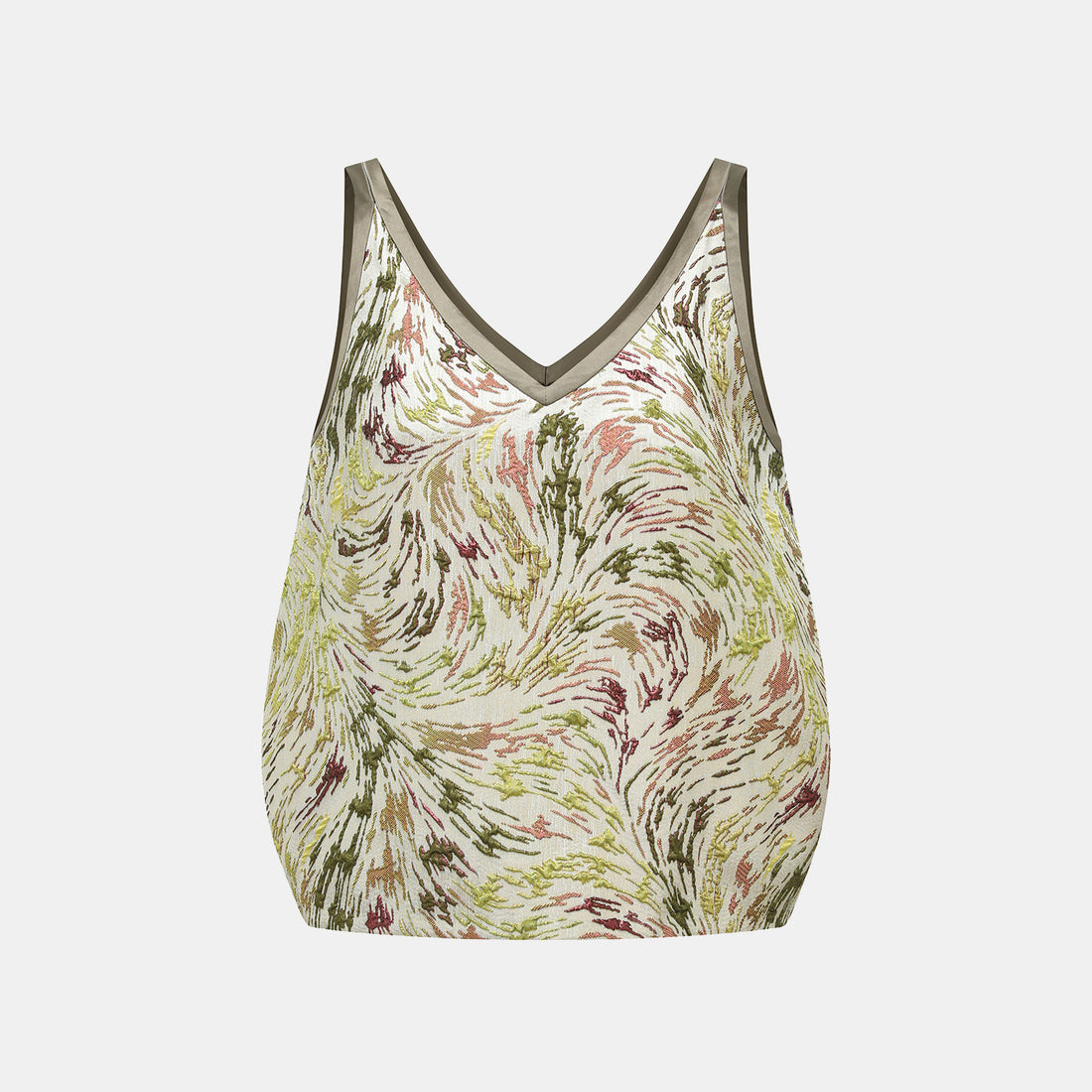 "Imperial Garden Teatime" Italian jacquard patchwork vest - Spring Breeze Green Hotel