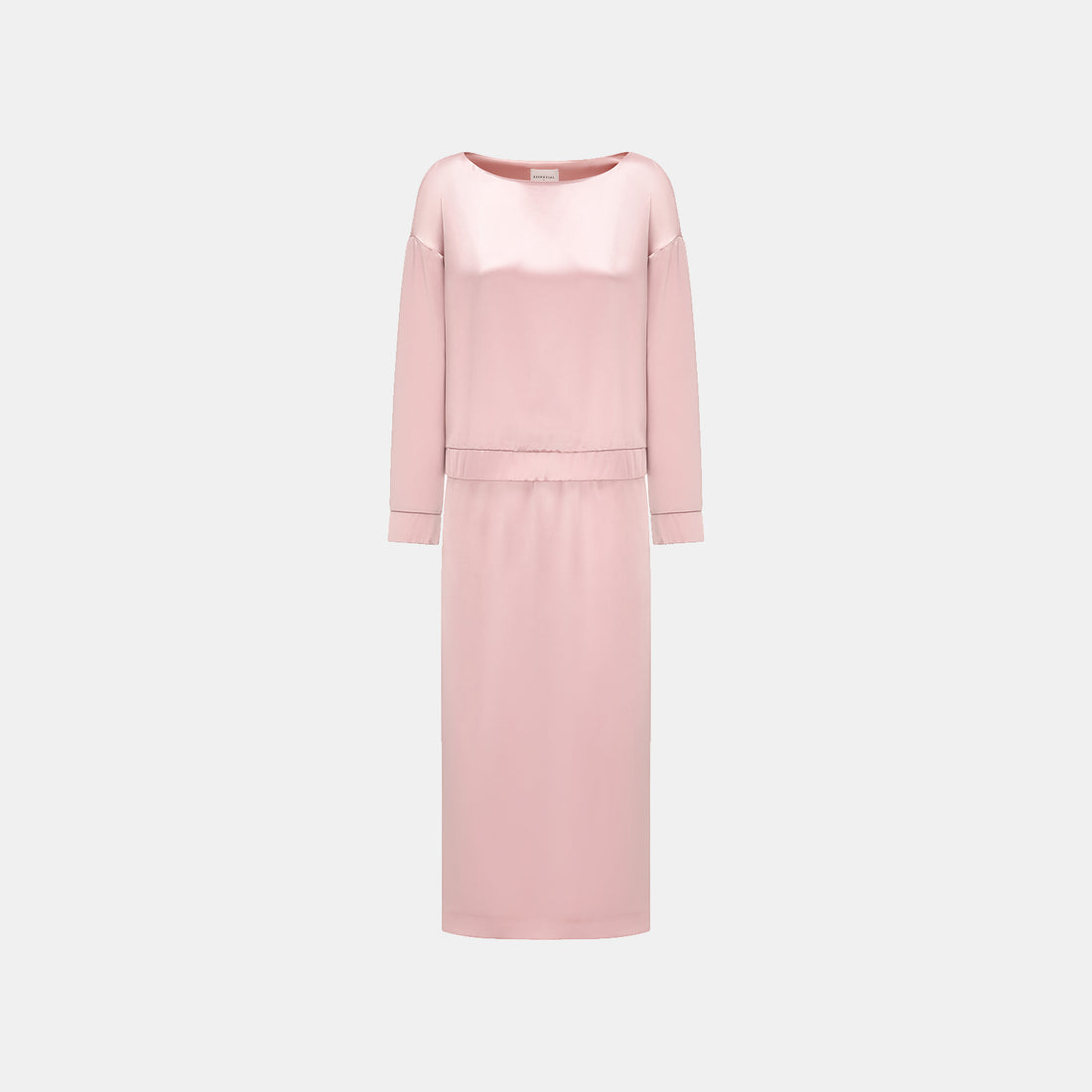 “Easy Go Chic.” Satin Acetate Lounge Suit—Pink