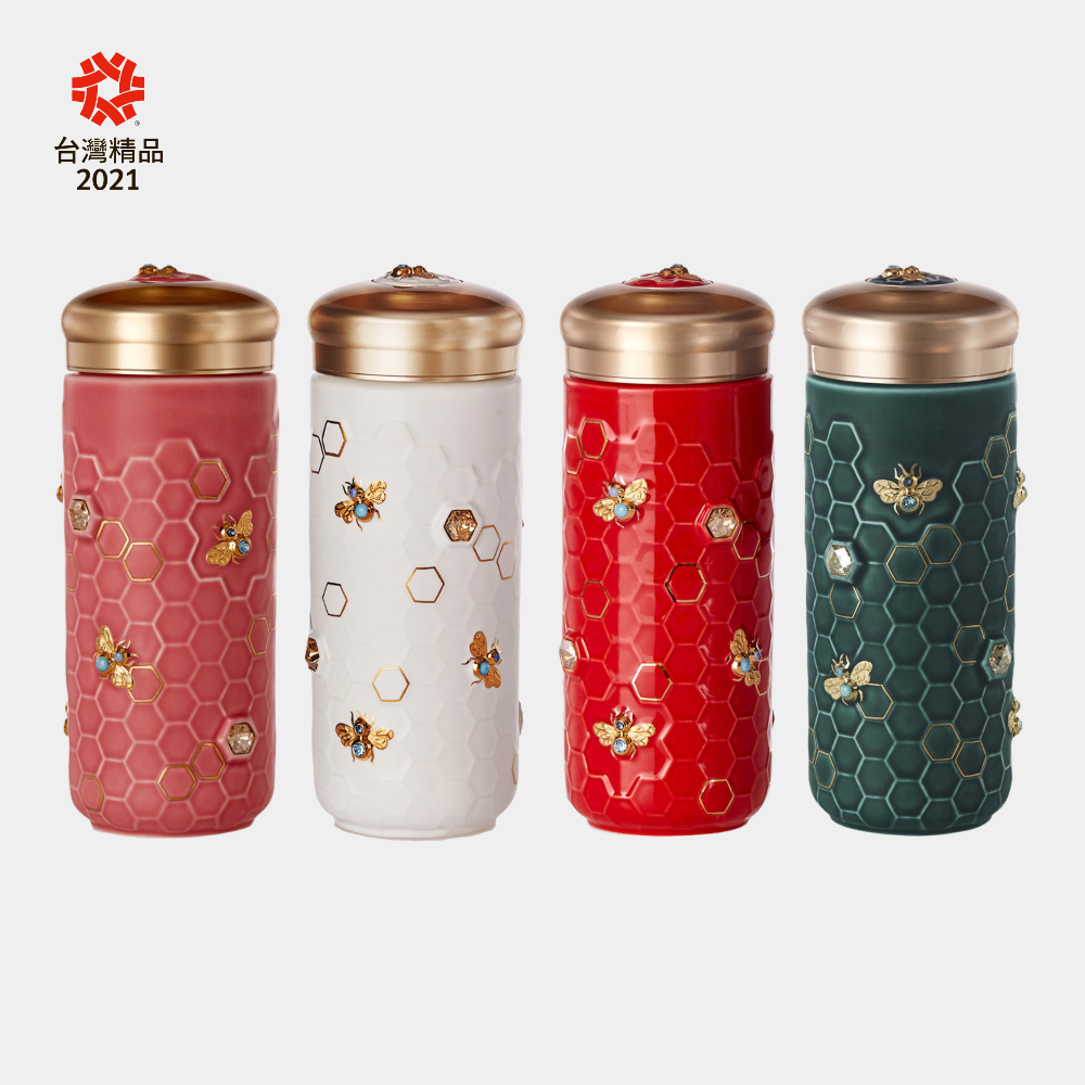 乾唐軒 吉星大豐收鎏金水晶隨身杯─ 中國紅金