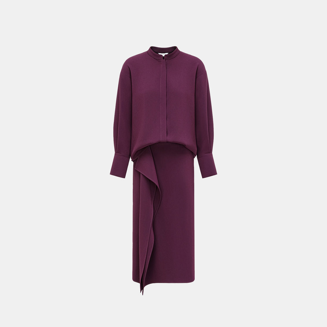 "Daytime Elegance" Textured Acetate Shirt - Grape Purple