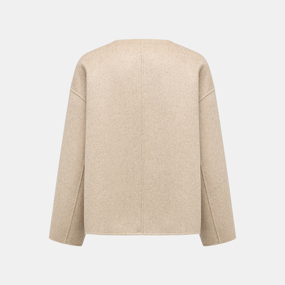 "Winter Diary" 100% Cashmere Double-sided Long Pile Craft Scarf Short Coat - Oatmeal