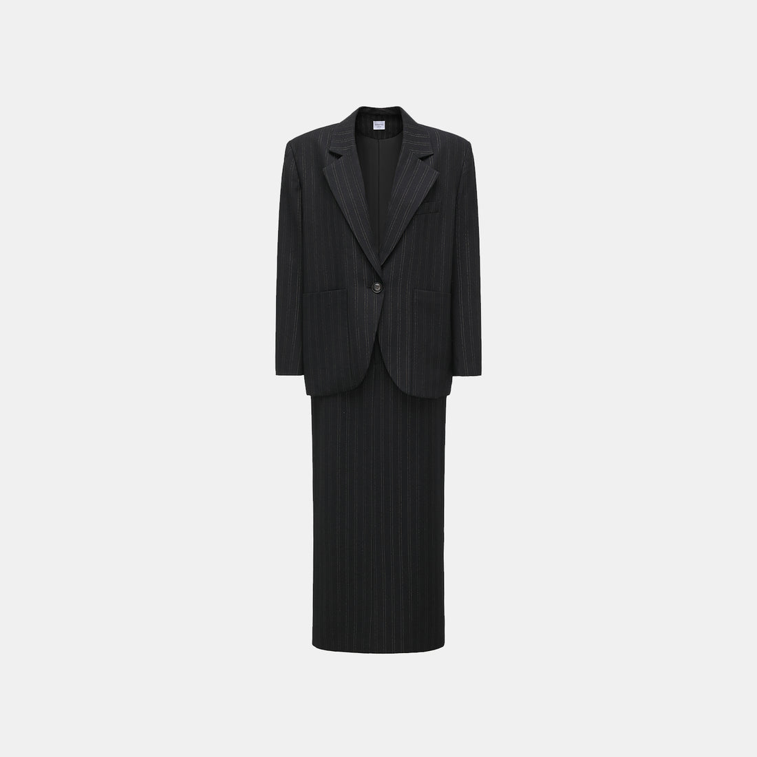 "Speak Sleek." Italian woven gold straight suit pencil skirt—Indigo
