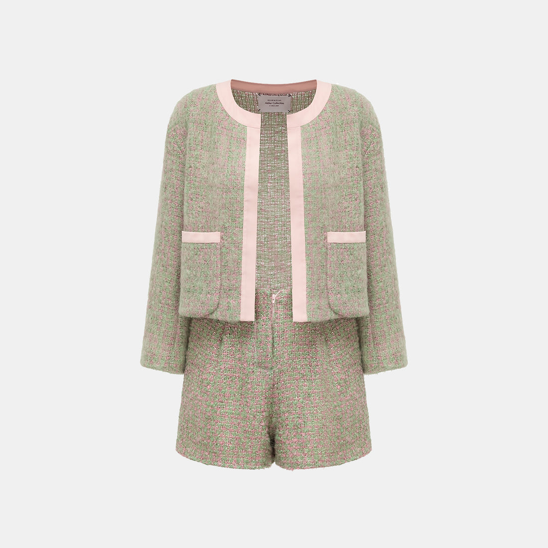 "Breeze boucle" British top light tweed No.8 coat - Easter Garden